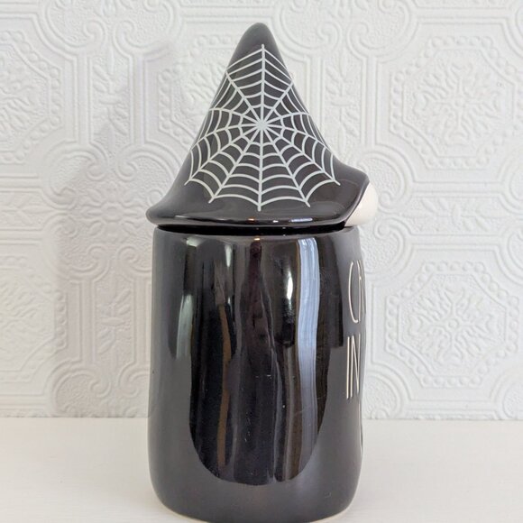 Rae Dunn Black Ceramic Halloween Coffee Mug with Decorative Lid - Caught in your - Picture 9 of 12